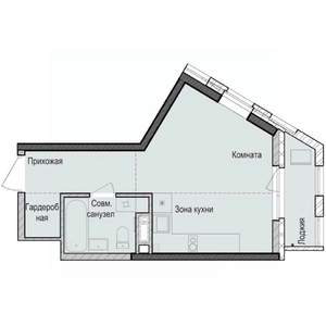 Студия квартира, строящийся дом, 29м2, 15/23 этаж